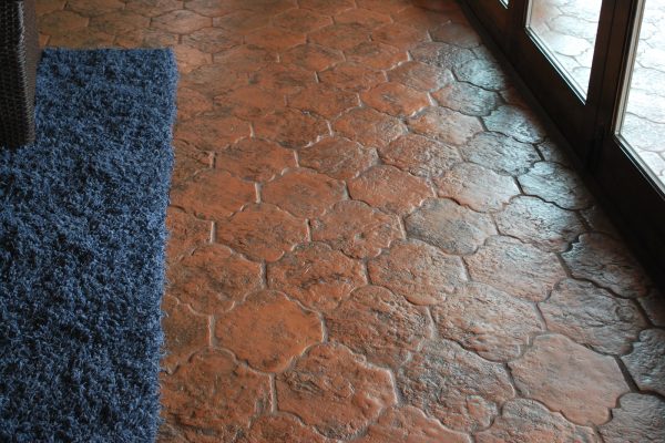San Felipe Terracotta Tile in the Heritage Finish installed on living room