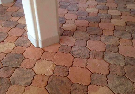 Chateau Mix San Felipe and Riviera terracotta tile installed on living room floor