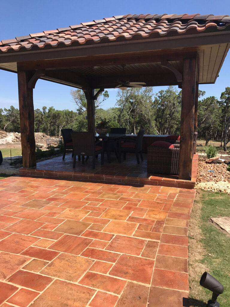 Handamde Terracotta Tile French Finish Mix Cafe and Natural Color