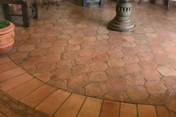 San Felipe Terracotta tile in the natural color installed on foyer