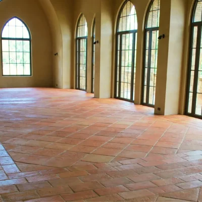 16X16" Terracotta Tile Heritage Natural, 8X16" Heritage natural border.