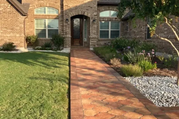 San Felipe and Riviera terracotta tile in the natural color and cafe color installed on walkway