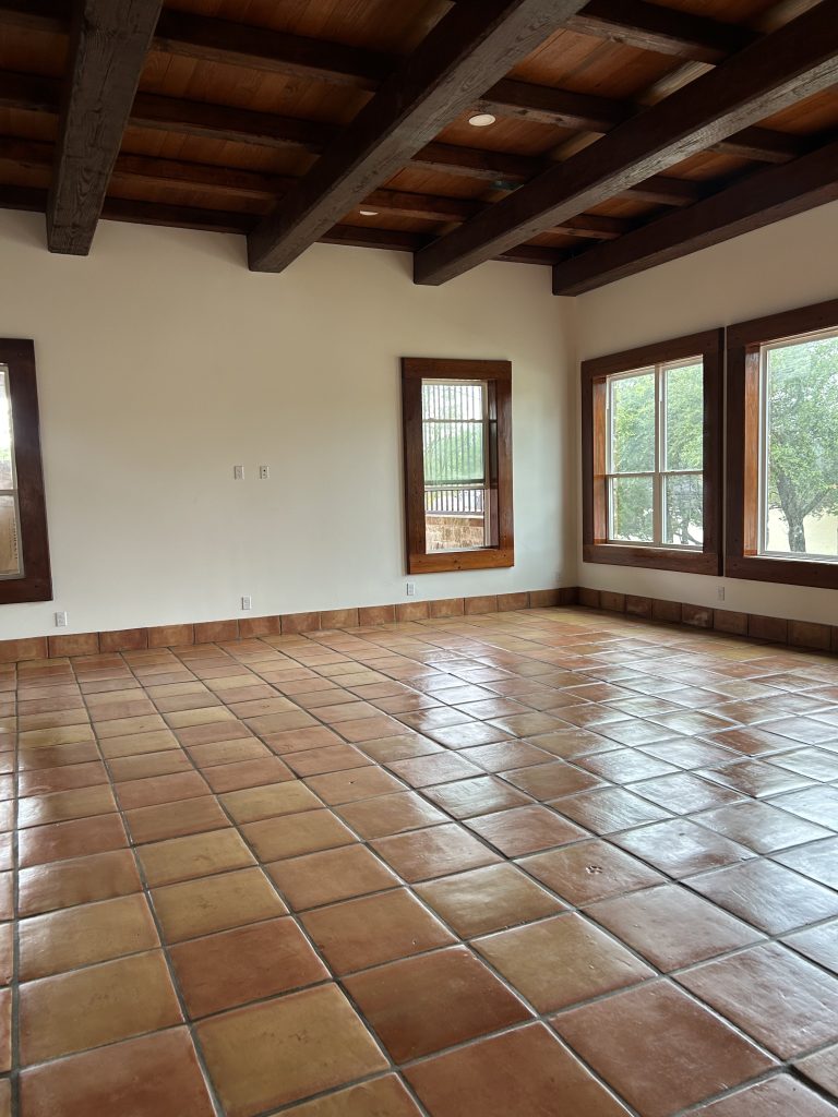16X16" Saltillo Tile in the Natural Color.
