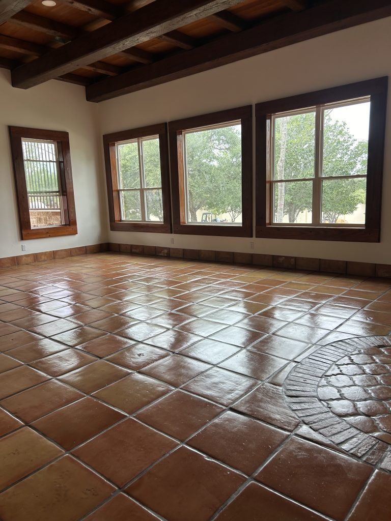 16X16" Saltillo Tile in the Natural Color.