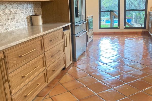 12X12" Saltillo Tile in the natural color.
