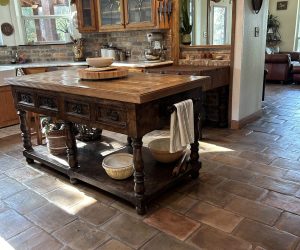 9X14 Terracotta Tile French finish on Kitchen floor in Bulverde, Texas