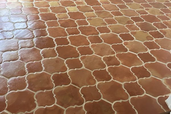 Saltillo Tile Natural installed in "Chateau Pattern"