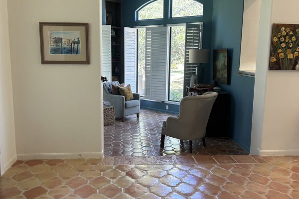12" San Felipe and 8" Hexagon Saltillo Tile in the natural color