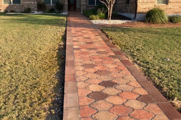 San Felipe terracotta tile in the natural and cafe color installed on walkway