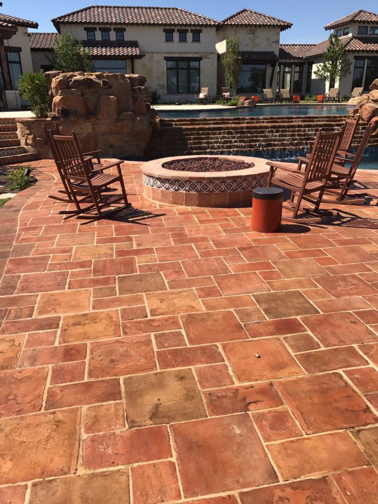 Terracotta Tile installed in pool deck in beautiful home in Boerne, Texas
