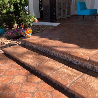 10X12" Heritage terracotta step bullnose in the cafe color