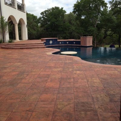16X16' Heritage Terracotta tile in the natural color for pool deck