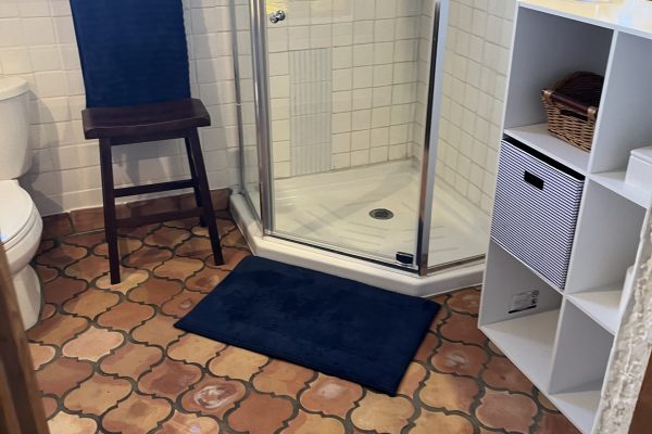 8" Riviera Saltillo natural for small bathroom