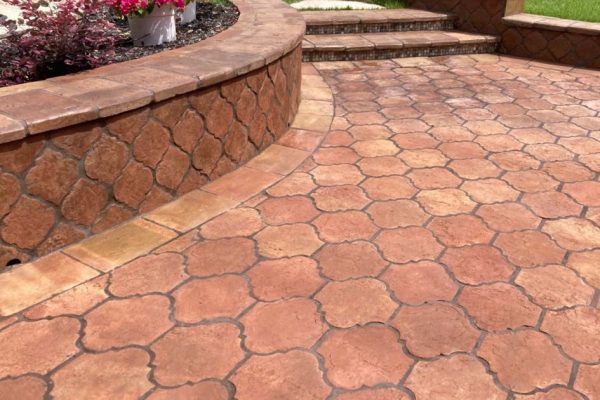 San Felipe handmade terracotta tile installed on back patio
