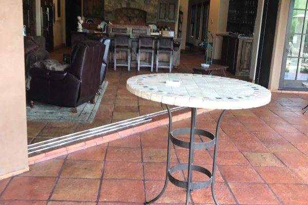 16X16" Heritage handmade terracotta tile installed on back patio and kitchen